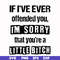 FN000663-If I've ever offended you Im sorry that you're a little bitch svg, png, dxf, eps file FN000663.jpg