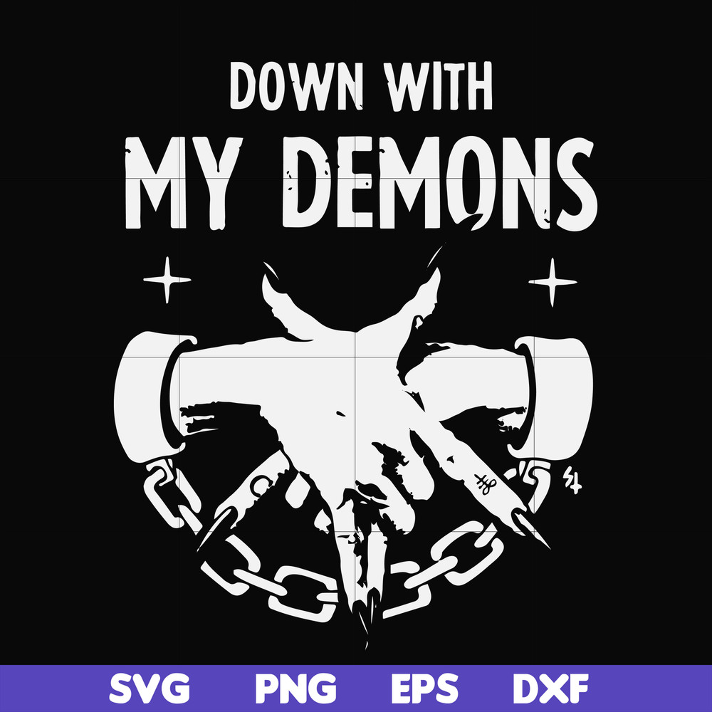 FN000696-Down with my Demons svg, png, dxf, eps file FN000696.jpg