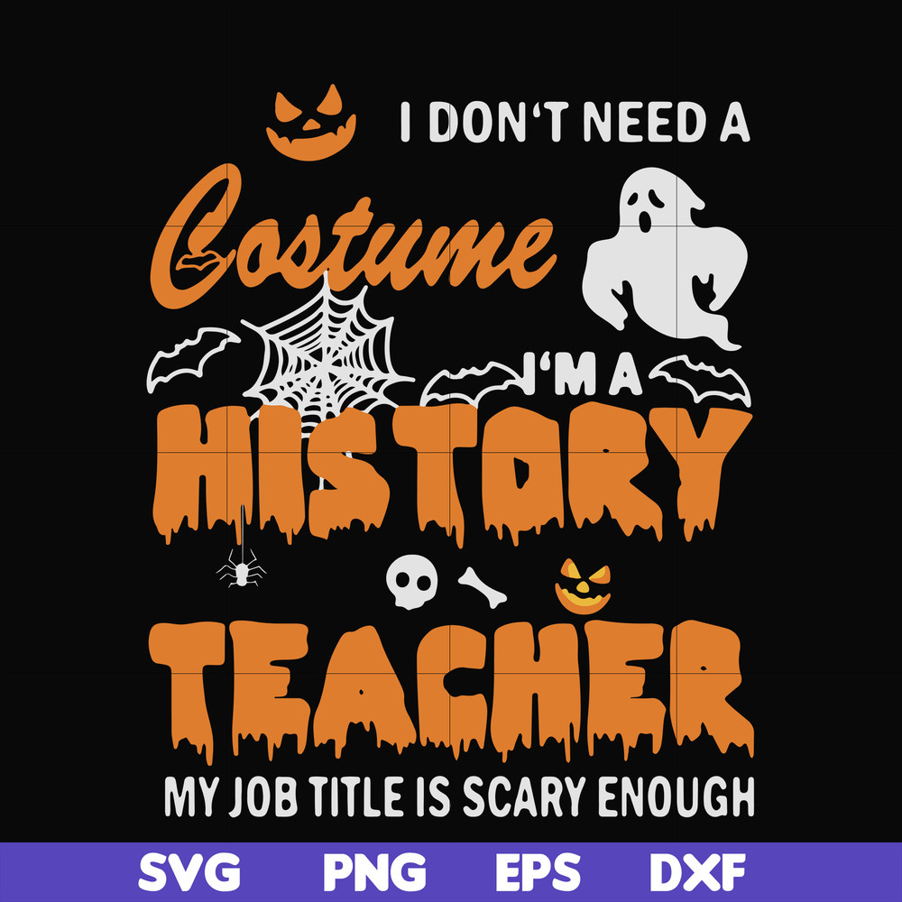 HLW0115-I don’t need a costume I’m a music teacher my job title is scary enough halloween svg, png, dxf, eps digital file HLW0115.jpg