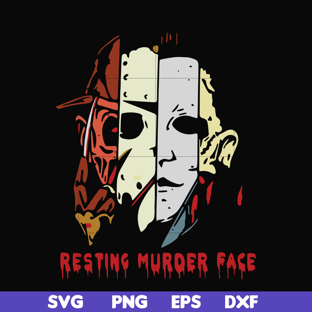 HLW0161-Resting murder face svg, png, dxf, eps digital file HLW0161.jpg