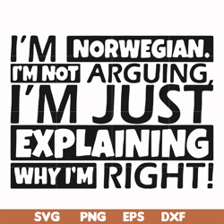 i'm norwegian i'm not arguing i'm just explaining why i'm right! svg, png, dxf, eps file fn000562