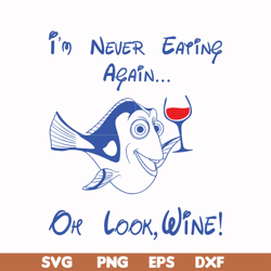 i'm never eating again oh look wine svg, png, dxf, eps file fn00059