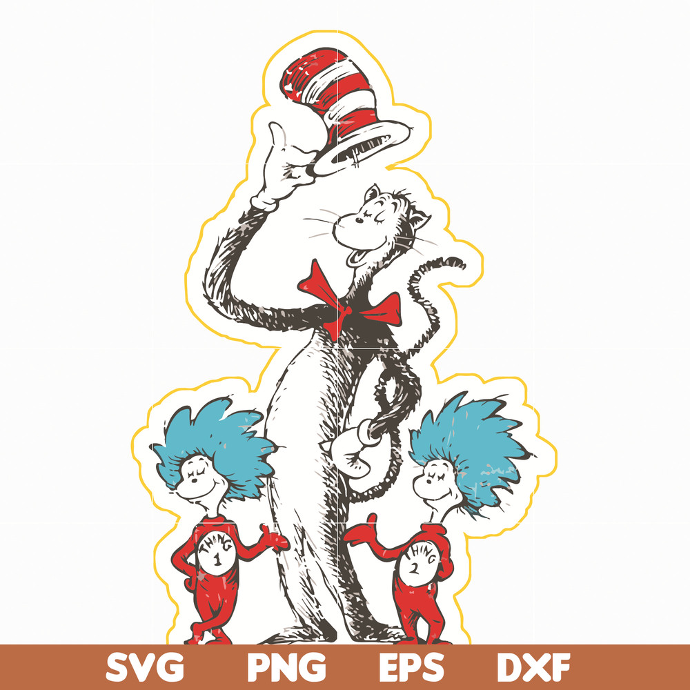 DR05012129-The Cat in the Hat svg, Cat and the thing svg, dr svg, png, dxf, eps file DR05012129.jpg