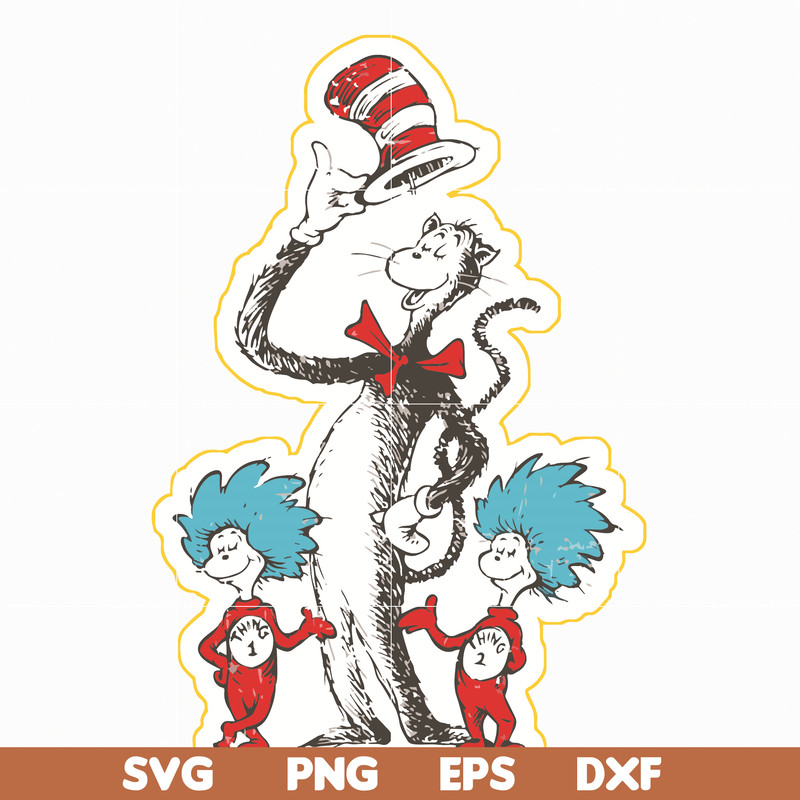 DR05012129-The Cat in the Hat svg, Cat and the thing svg, dr svg, png, dxf, eps file DR05012129.jpg