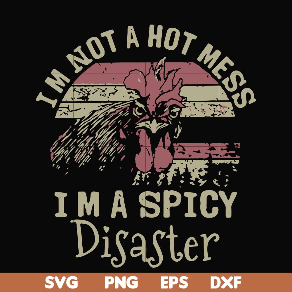 FN000129-I'm not a hot mess I'm a spicy disaster svg, png, dxf, eps file FN000129.jpg