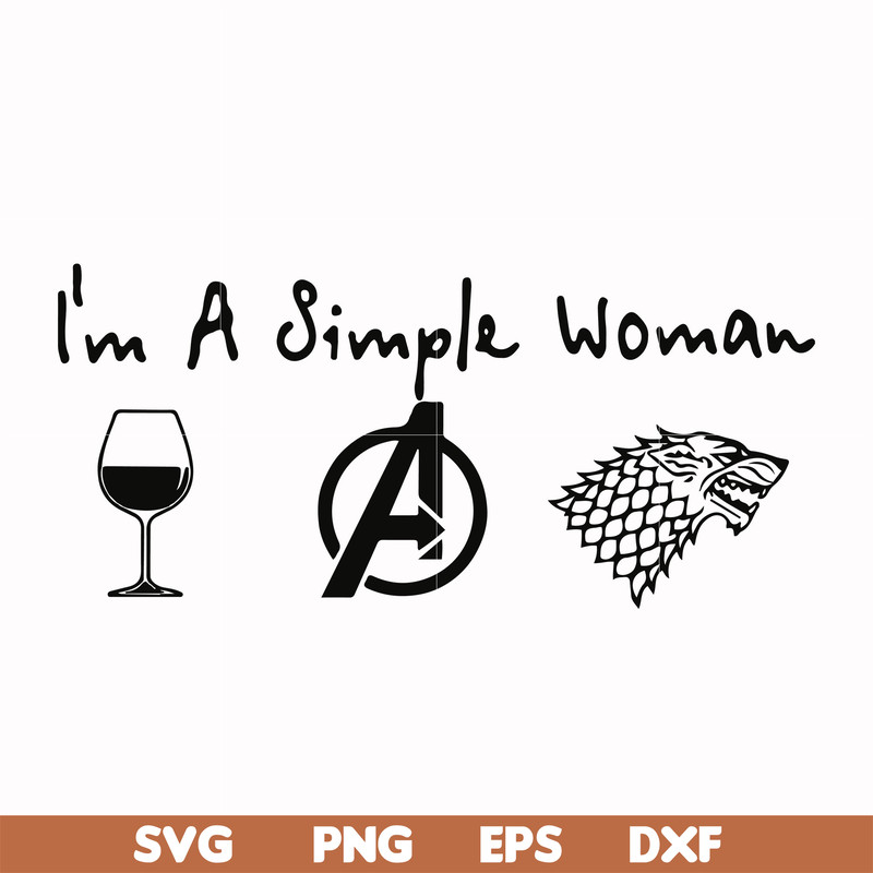 FN000528-I'm a simple woman svg, png, dxf, eps file FN000528.jpg