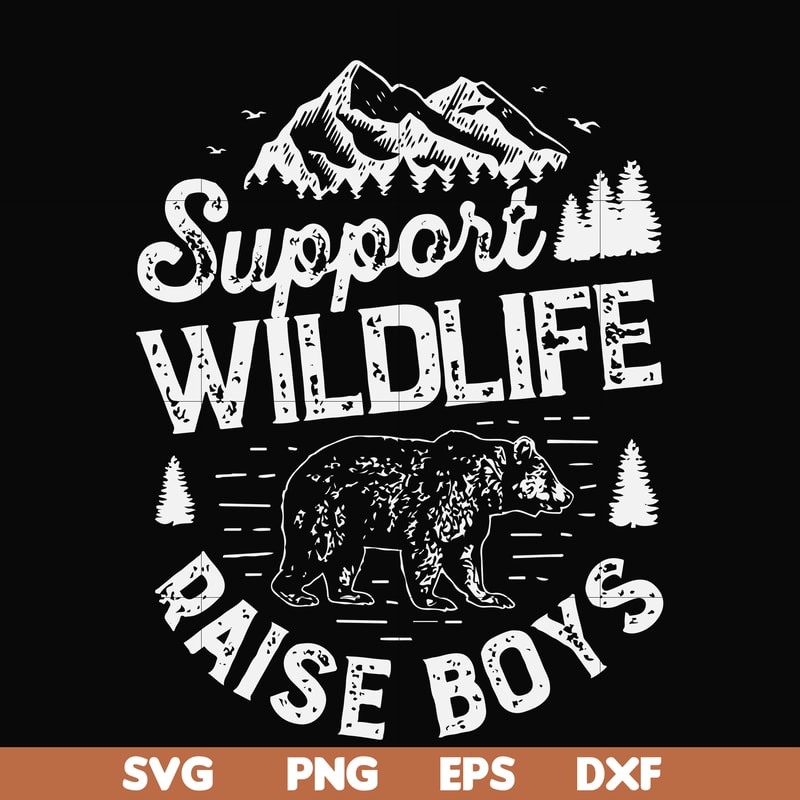 FN000673-Support wildlife raise boys svg, png, dxf, eps file FN000673.jpg