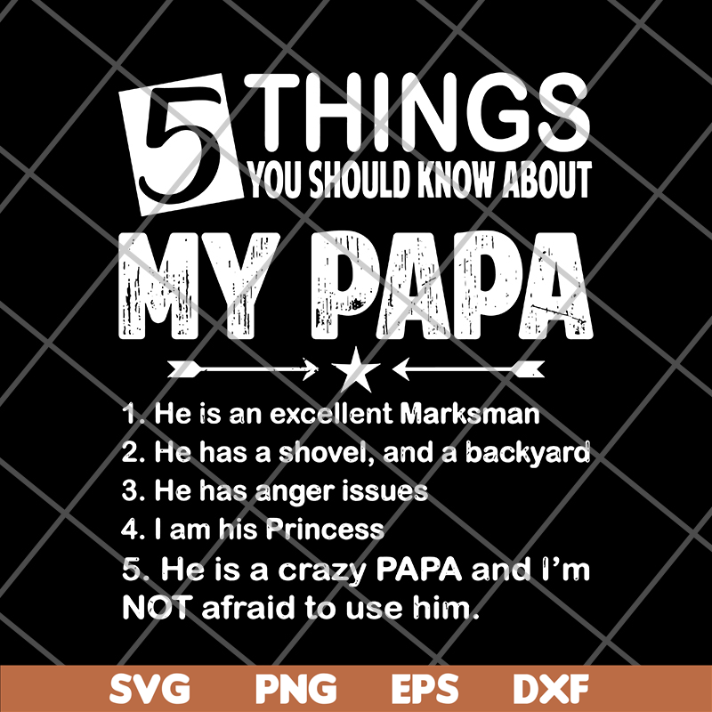 FTD09062114-5 things you should know about my papa svg, png, dxf, eps digital file FTD09062114.jpg