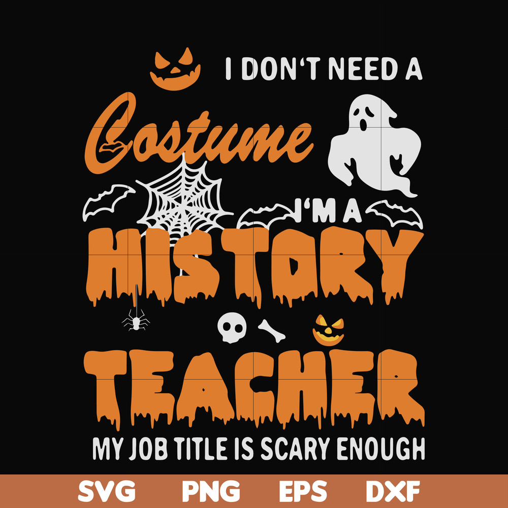 HLW0115-I don’t need a costume I’m a music teacher my job title is scary enough halloween svg, png, dxf, eps digital file HLW0115.jpg