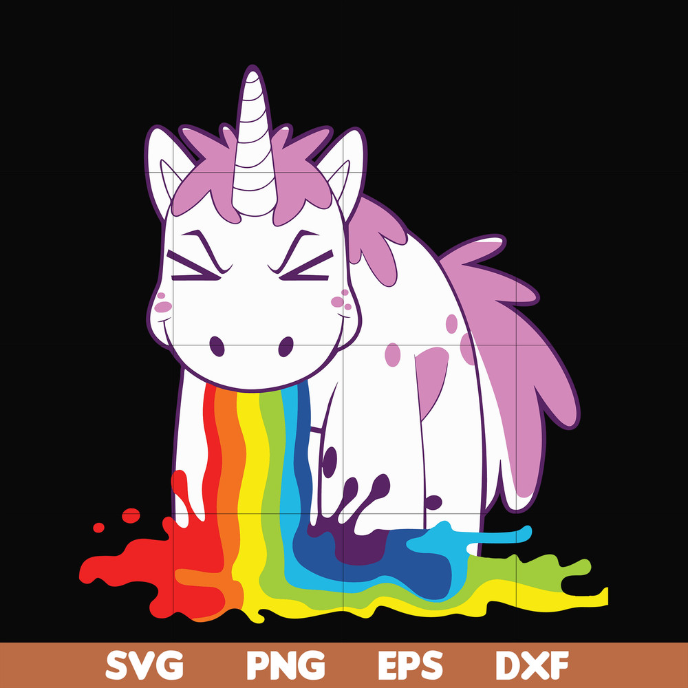 OTH0013-Cute magic unicorn and rainbow svg, png, dxf, eps digital file OTH0013.jpg
