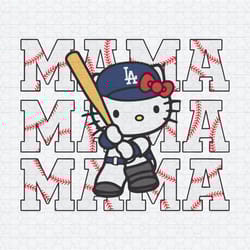 hello kitty mama la dodgers baseball svg