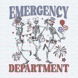 emergency department 4th of july skeleton svg