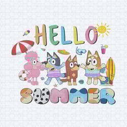 funny hello summer bluey trip png
