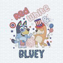 red white and bluey bingo 4th of july png
