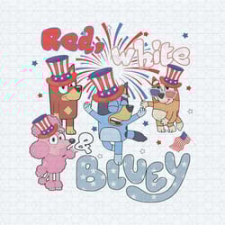 red white and bluey bluey friends independence day png