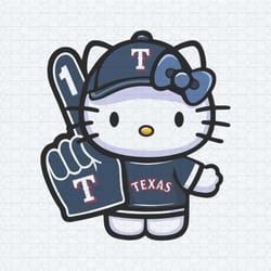 hello kitty texas rangers baseball fan svg
