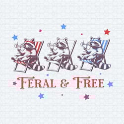 retro raccoon feral and free 4th of july png