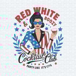 red white and boozy cocktail club svg