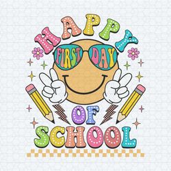 happy first day of school smiley face svg
