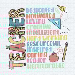 teacher dedicated motivated loving svg