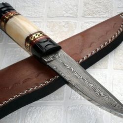 custom handmade damascus steel knife- stunning, unique design