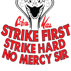 cobra kai strike first strike hard logo np52 png transparent background file digital download