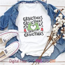 Get into the whimsical Grinchmas spirit with this retro Christmas Sublimation PNG and Cricut SVG, Instantdownload, png