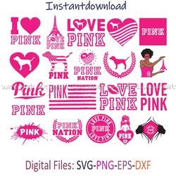 Pink Logo SVG, Love Pink SVG, Victoria Secret SVG, Pink Logo For Cricut, Pink Nation Logo PNG, Instantdownload, cricut