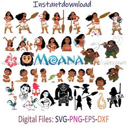 Moana SVG, Cricut Moana SVG, Moana SVG Birthday, Moana PNG, Moana PNG Transparent, Maui Moana svg cricut, file download