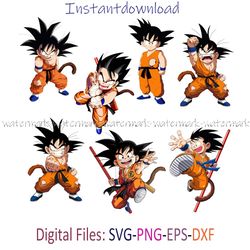 dragon ball layered svg, goku svg, dragon ball png, dragon ball z characters png, dragon ball cricut, instantdownload