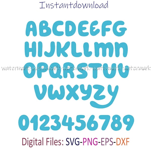 Bluey Lettering Font Blue Alphabet SVG, Bluey Font, Bluey Letters, Bluey Cricut, | Inspire ...