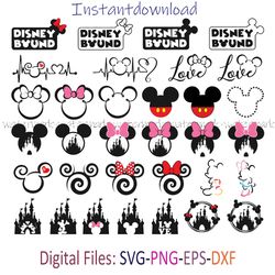 minnie mickey bundle , minnie svg, mickey head svg, mickey face svg, mickey mouse cricut svg, minni png, instantdownload