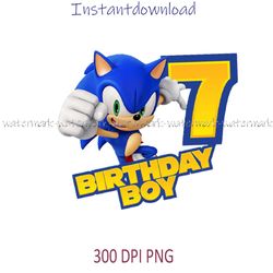 7th birthday boy sonic the hedgehog party decoration | transparent png image transparent png, instantdownload