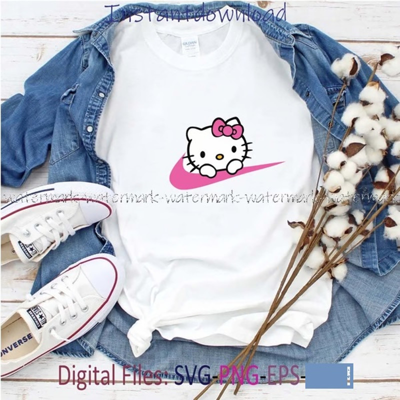 Kitty Swoosh Layered SVG Kitty Nike Cricut File Cut Files Layered Digital Vector File Kitty Digital 2