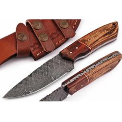 damascus steel mini knife suitable for outdoor camping and hunting