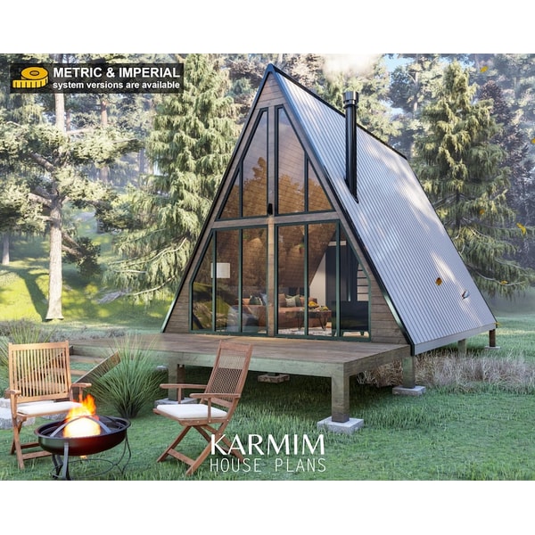 16x24 Modern AFrame Cabin DIY Plans 0