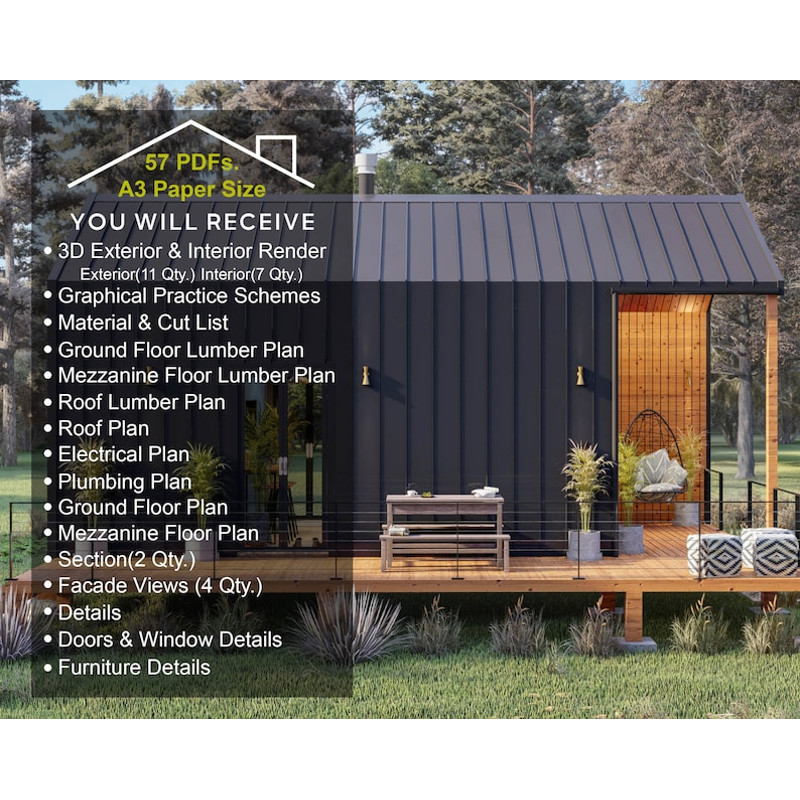 Modern Cabin House Plans 12x20 Log Cabin Floor Plan Small Tiny House Blueprints 7