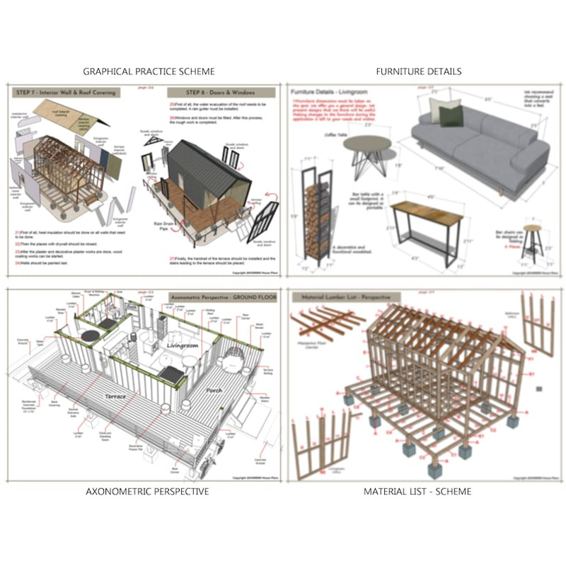 Modern Cabin House Plans 12x20 Log Cabin Floor Plan Small Tiny House Blueprints 2