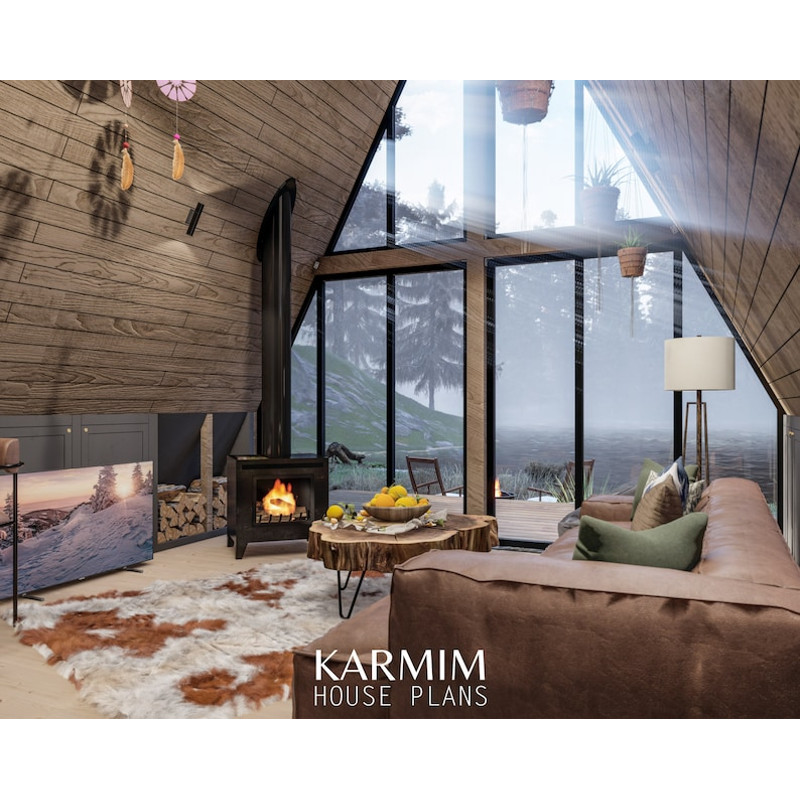 Modern House Plans AFrame Floor Plans 16 X 24 AFrame Blueprint 4