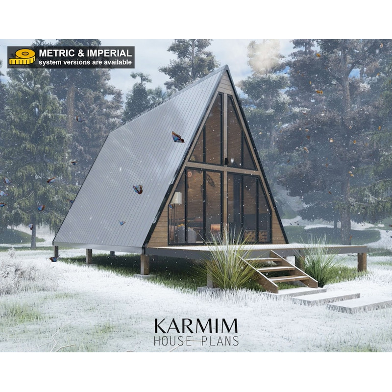 Modern House Plans AFrame Floor Plans 16 X 24 AFrame Blueprint 0