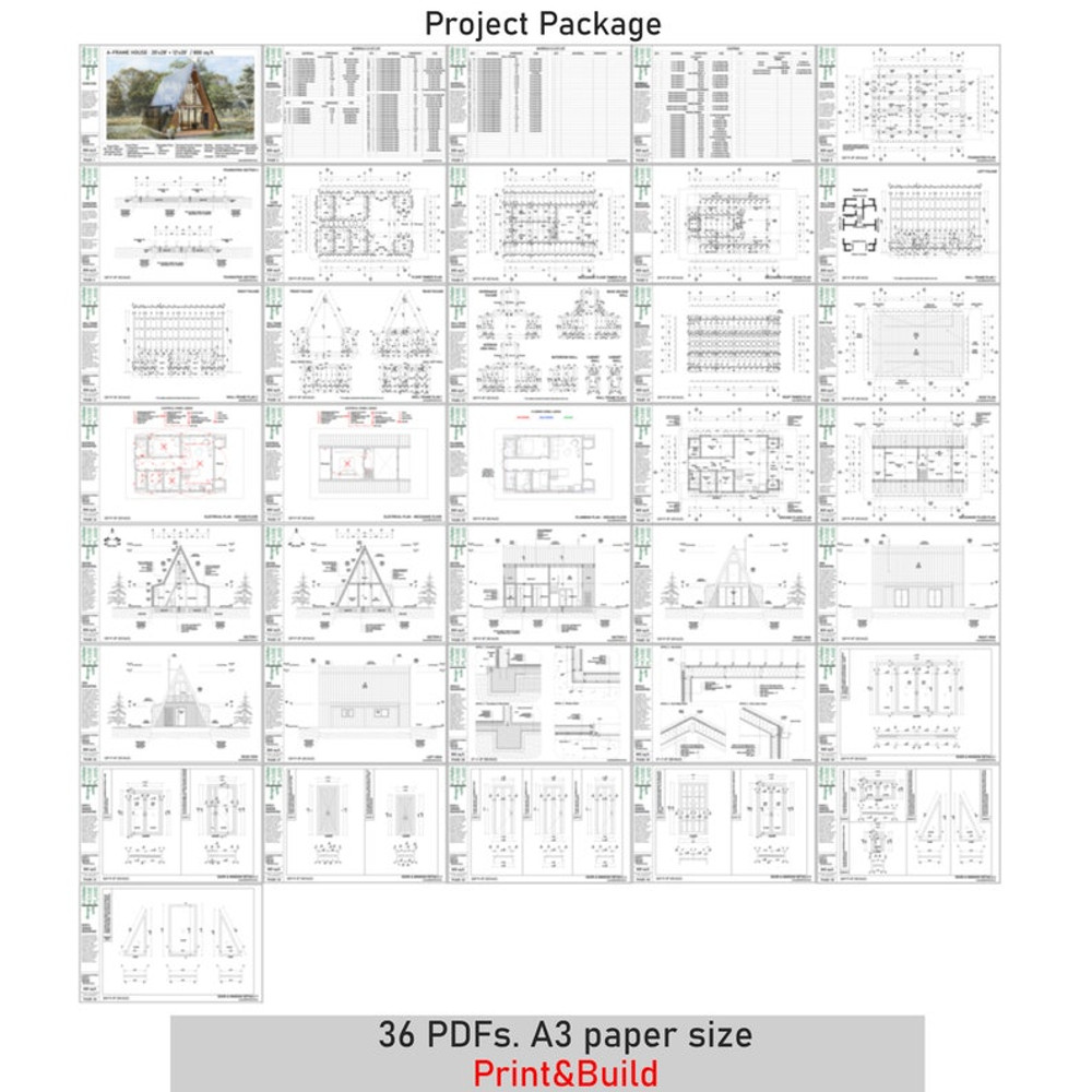 AFrame Cabin Floor Plans Large Modern House 800sq Blueprints 5