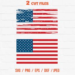 America Flag Distressed Cut File