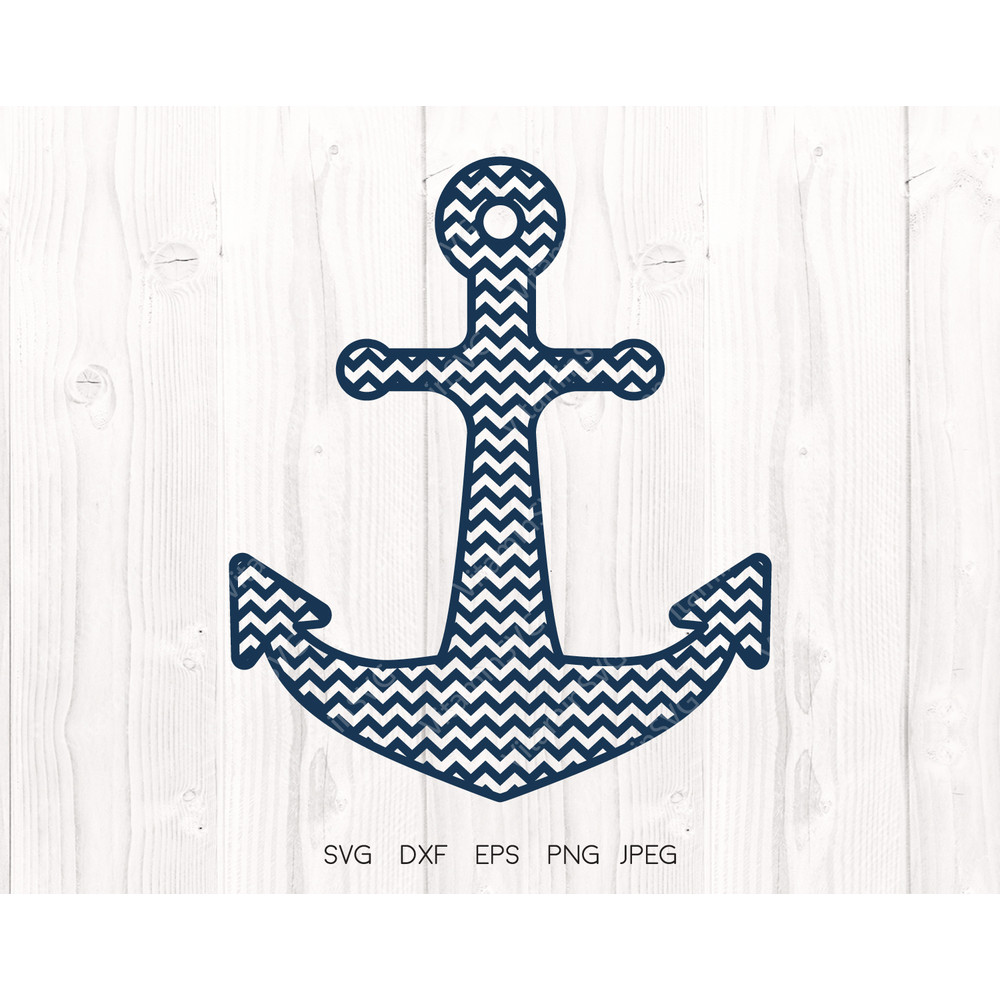 Chevron Anchor SVG, Nautical decor svg, Sea svg, Sailing, Clipart, Vector file, Cruise svg files for Cricut downloads, Silhouette designs.jpg