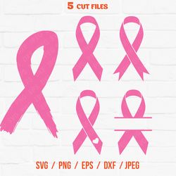 Cancer Pink Ribbon Bundle SVG, Survivor, Awareness Ribbons