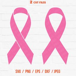 Cancer Ribbon Svg Cancer Awareness Ribbon Svg Breast Cancer bundle set of 2