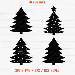christmas trees svg christmas tree bundle set of 4