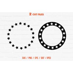 2 Cut Files Frame Svg Star Frame Simple Circle Frame Svg Silhouette Designs