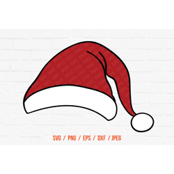 Santa Hat Svg Merry Christmas Svg Cricut Downloads Christmas Svg Hat Svg Silhouette Designs Svg Cut Files Christmas Svg