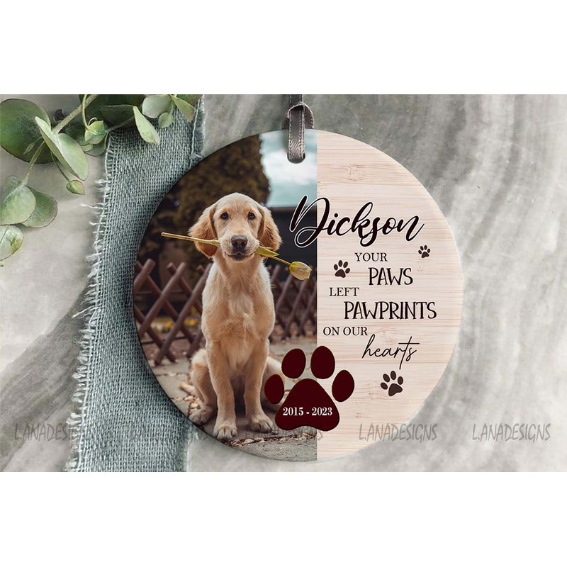 Pet Memorial Ornament PNG Dog Remembrance Designs Dog Angel Paw Print Ornament PNG Loss Of Dog Cat 0