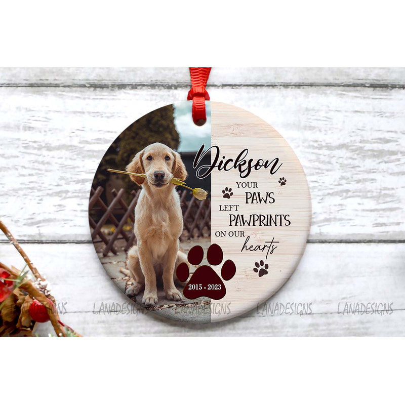 Pet Memorial Ornament PNG Dog Remembrance Designs Dog Angel Paw Print Ornament PNG Loss Of Dog Cat 1